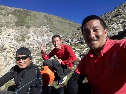 selfie on the mountainside